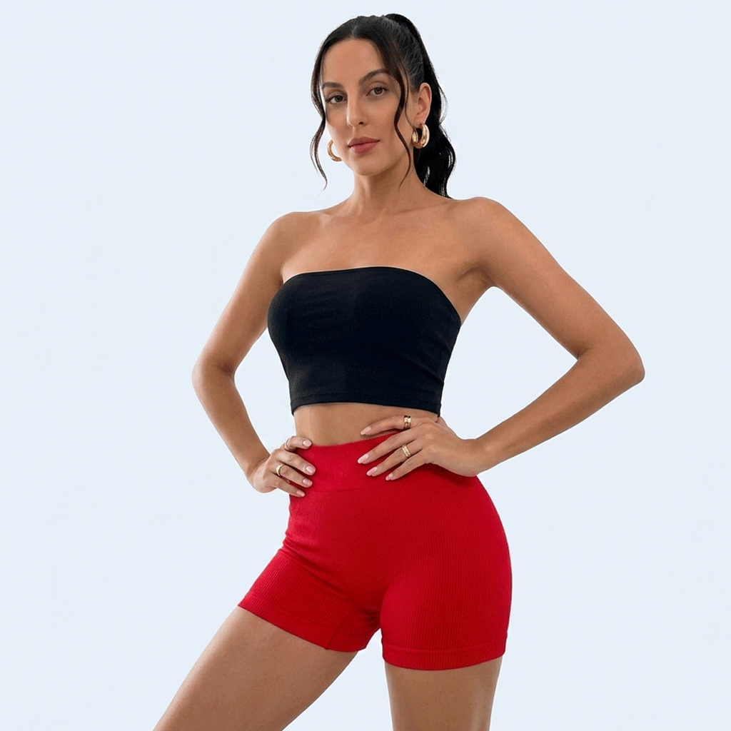 RIBBED SEAMLESS SPORTS SHORTS